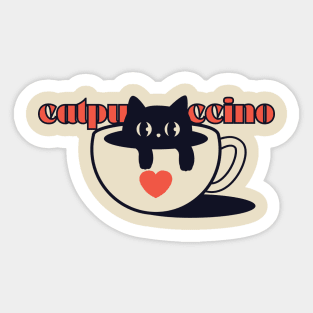 Catpuccino retro vintage Sticker